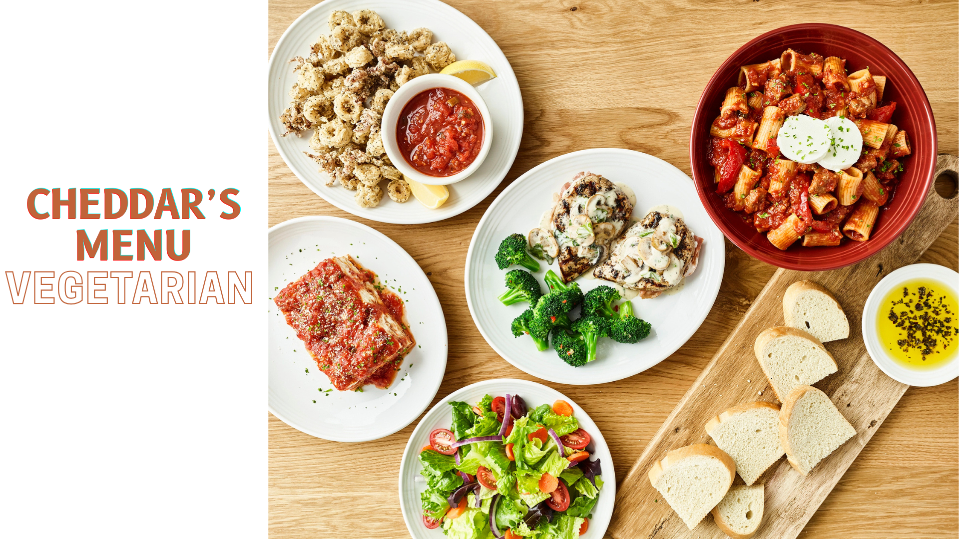 Cheddar vegetarian menu